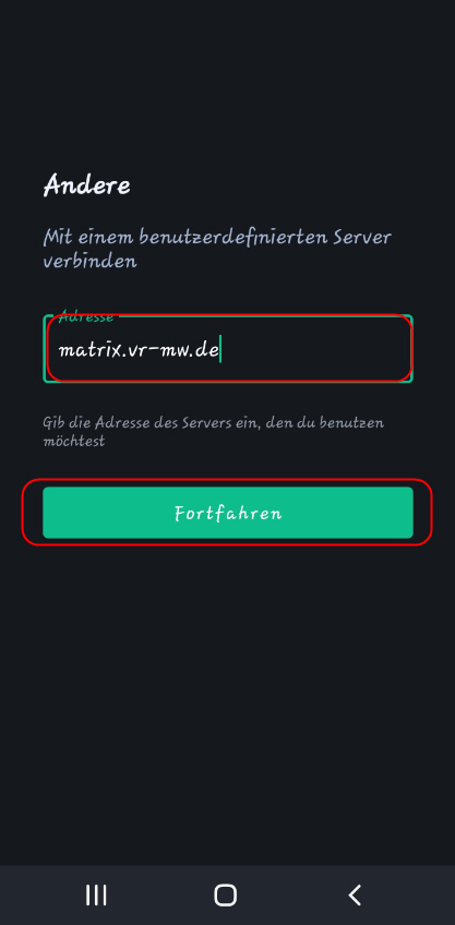 Tragen Sie 'matrix.vr-mw.de' ein