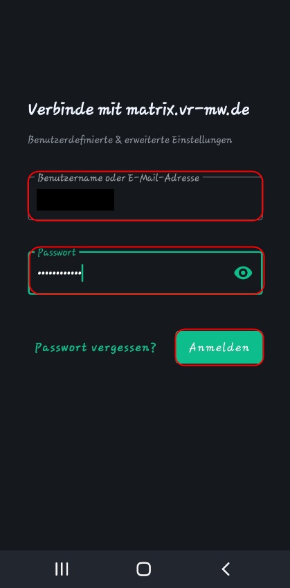 Tragen Sie Ihre Login Daten ein.