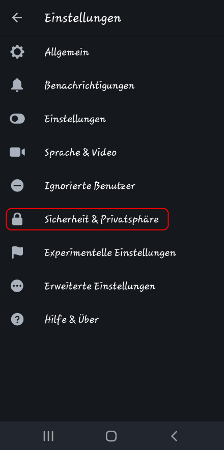 Tippen Sie auf Sicherheit und Privatsphäre