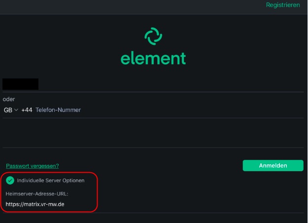 Schaltfläche der Direktnachrichten